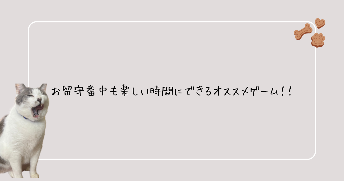 お留守番中も楽しい時間いできるオススメゲーム